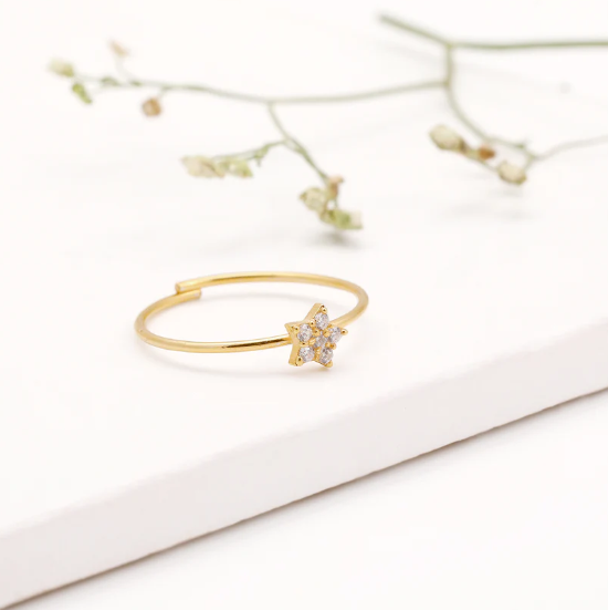 Golden Star Constellation Ring