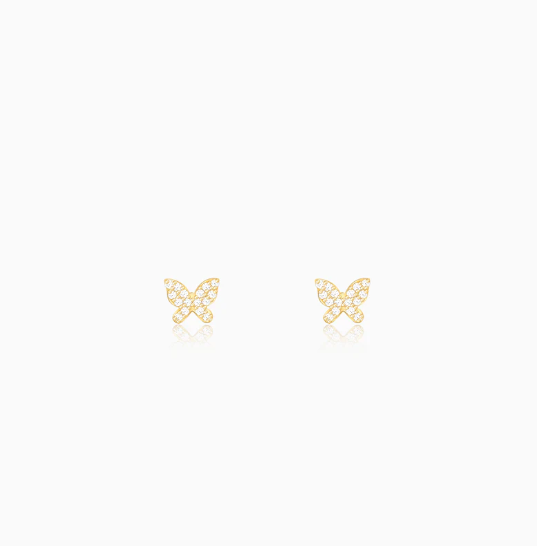 Golden Butterfly Studded Affair Earrings