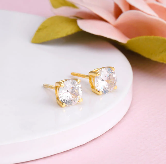 Golden Zircon Earrings