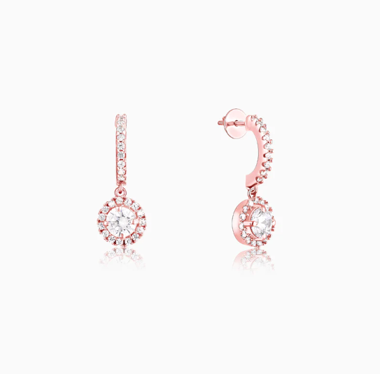 Rose Gold Zircon Drizzle Drop Earrings Francesca Gems