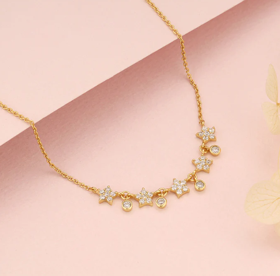 Golden Floral Serenade Necklace