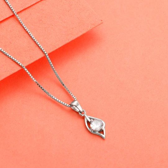 Silver Falling Dew Necklace with Box Chain