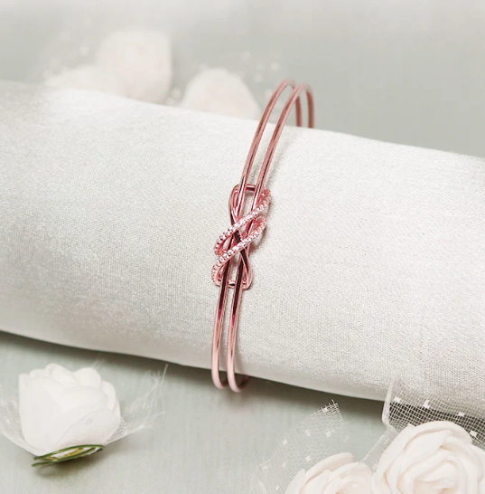 Silver Rose Gold Dual Entangle Bracelet