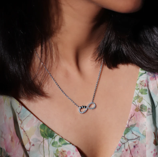 Silver Infinity Heart Necklace