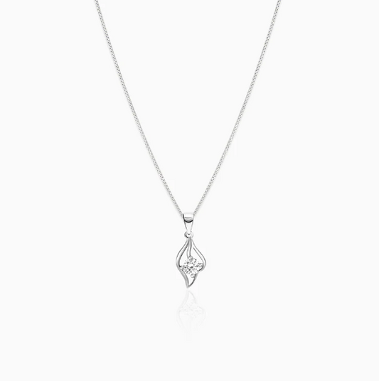 Silver Falling Dew Necklace with Box Chain